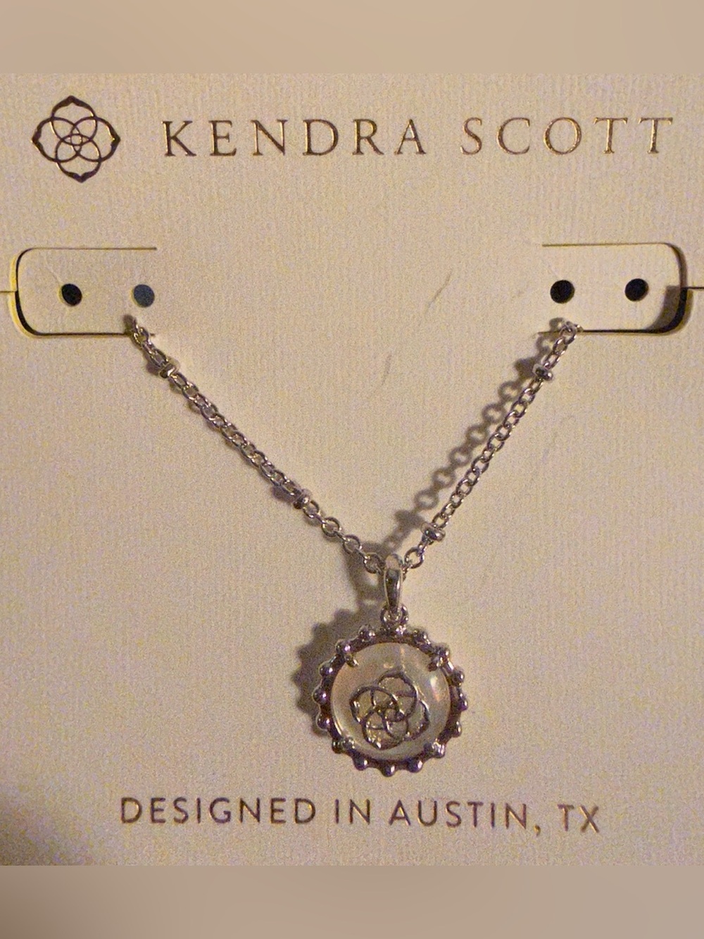 Kendra Scott Silver Mother-of-Pearl Pendant Necklace